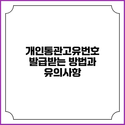 개인통관고유번호 발급받는 방법과 유의사항