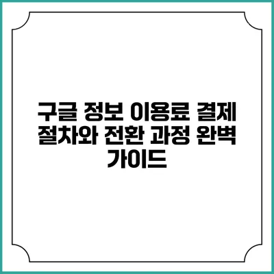 구글 정보 이용료 결제 절차와 전환 과정 완벽 가이드