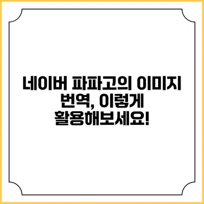 네이버 파파고의 이미지 번역, 이렇게 활용해보세요!