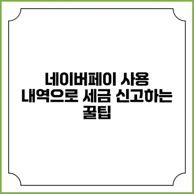 네이버페이 사용 내역으로 세금 신고하는 꿀팁