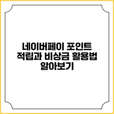 네이버페이 포인트 적립과 비상금 활용법 알아보기