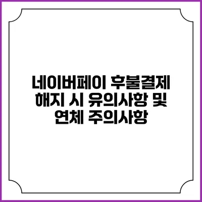 네이버페이 후불결제 해지 시 유의사항 및 연체 주의사항