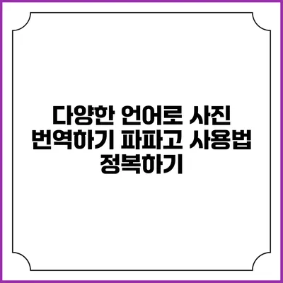 다양한 언어로 사진 번역하기: 파파고 사용법 정복하기