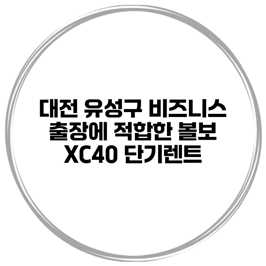 대전 유성구 비즈니스 출장에 적합한 볼보 XC40 단기렌트