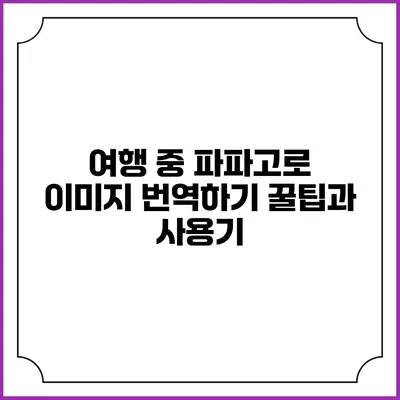 여행 중 파파고로 이미지 번역하기 꿀팁과 사용기