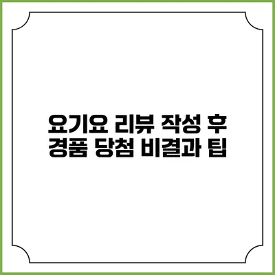 요기요 리뷰 작성 후 경품 당첨 비결과 팁