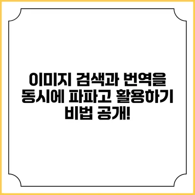 이미지 검색과 번역을 동시에 파파고 활용하기: 비법 공개!