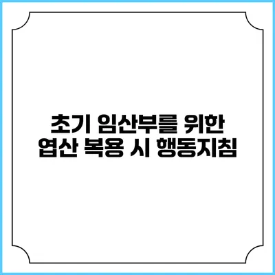 초기 임산부를 위한 엽산 복용 시 행동지침