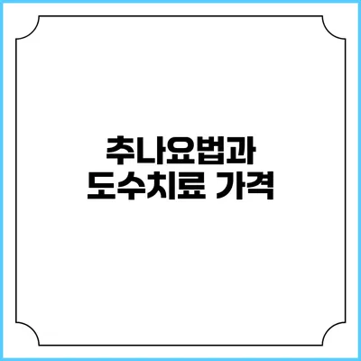 추나요법과 도수치료: 가격