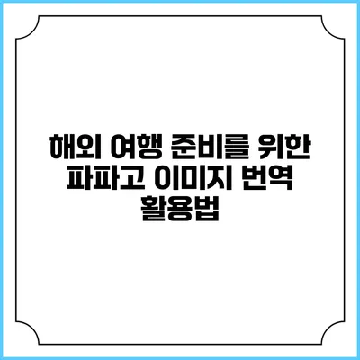 해외 여행 준비를 위한 파파고 이미지 번역 활용법